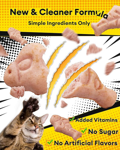 17.63oz Crunchy Cat Grass Treats for Hairball Control – Natural Salmon & Cat Grass & Catnip Biscuits, Low-Calorie Healthy Snacks for Indoor Cats, Digestive & Dental Care