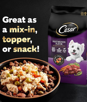 Cesar Simply Crafted Adult Wet Dog Food Meal Topper, Chicken and Chicken, Carrots & Green Beans Variety Pack, 1.3oz. (8 Count, Pack of 2)