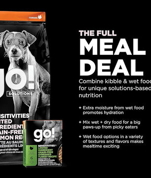 Go! Solutions Sensitivities Limited Ingredients, Grain-Free Dry Dog Food, Small Bites Salmon Recipe for Sensitive Stomach, 22 lb Bag
