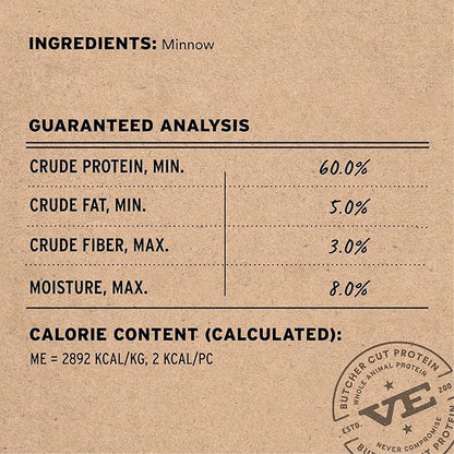 Vital Essentials Minnows Dog Treats, 1 oz | Freeze-Dried Raw | Single Ingredient | Premium Quality High Protein Training Treats | Grain Free, Gluten Free, Filler Free