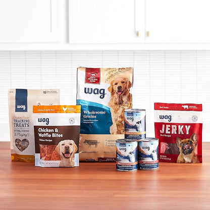 Amazon Brand - Wag Dry Dog Food Grain-Free Salmon & Lentil Recipe, High Protein (24 lb bag)