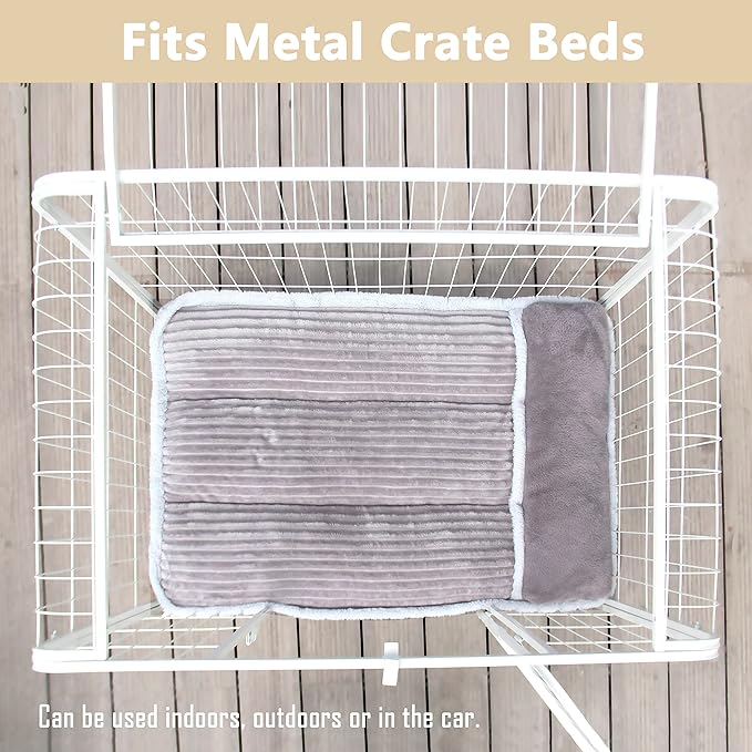 Dog Bed for Large Dogs, Dog Mattress with Pillow for Crate Kennel, Sofa pet Bed, Super Soft pet Bed for Medium, Jumbo, Small Dogs Breeds Grey, Medium:(31"x25"x3")