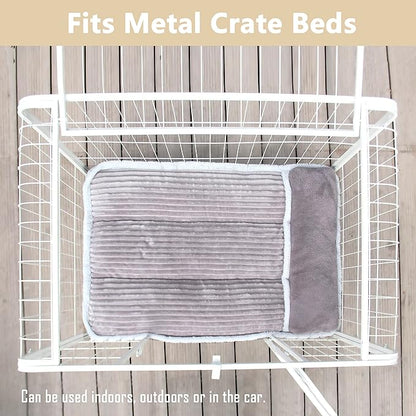 Dog Bed for Large Dogs, Dog Mattress with Pillow for Crate Kennel, Sofa pet Bed, Super Soft pet Bed for Medium, Jumbo, Small Dogs Breeds Grey, Medium:(31"x25"x3")