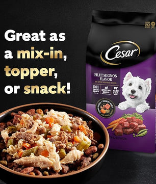 Cesar Simply Crafted Adult Wet Dog Food Meal Topper, Chicken, Duck, Purple Potatoes, Pumpkin, Green Beans & Brown Rice and Chicken, Carrots, Barley & Spinach Multipack, 1.3oz (8 Count, Pack of 1)