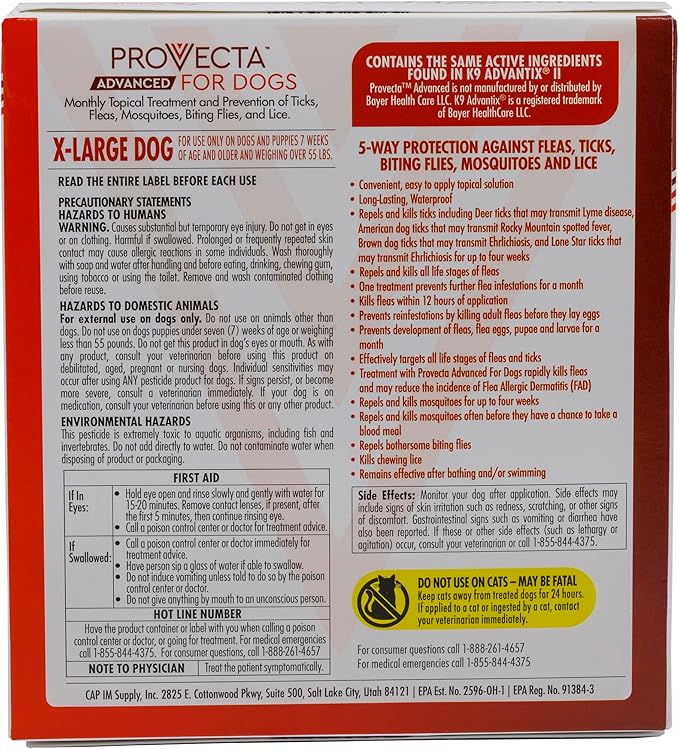 Provecta® Advanced for Dogs (XL) Over 55 lbs – 4 Mos/Box