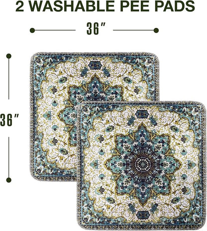 Washable Pee Pads for Dogs - Super Absorbent Reusable Puppy Training Pads - 100% Waterproof, Leak-Proof & Non-Slip Whelping Pads for Pet Housebreaking