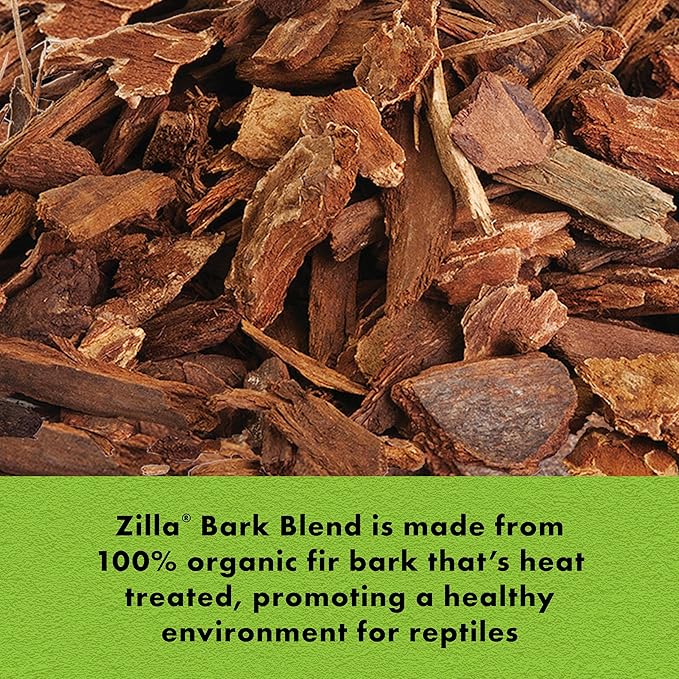 Zilla Reptile Terrarium Bedding Substrate Bark Blend, 8 Quart