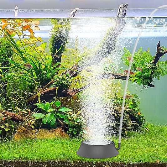 hygger Aquarium Air Stone, Fish Tank Bubbler Aerator with Stainless Steel Base, Oxygen Diffuser for Nano Air Pumps Hydroponics Small Ponds and Fish Tanks