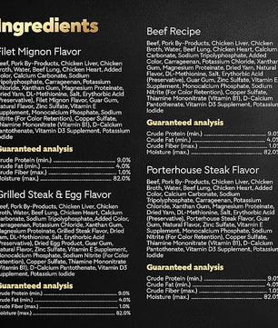 Cesar Wet Dog Food Classic Loaf in Sauce Filet Mignon Flavor, Porterhouse Steak Flavor, Grilled Steak & Eggs Flavor, and Beef Recipe Variety Pack 3.5 oz. Easy Peel Trays (60 Count)