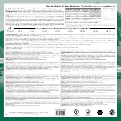 Canine Caviar - Open Sky: Duck & Teff Alkaline Dry Dog Food, Limited Ingredients, Gluten-Free, Based on Science & Research, Veterinary Alternative Diet (11 Pound Bag)