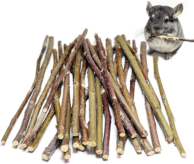 ECOVENIK Apple Sticks 120 gram Rabbit & Hamster Chew Toys - 100% Natural & Organic Chinchilla Food, Treats for Guinea Pig, Squirrels, Parrots & Other Small Animals (Made in Ukraine)