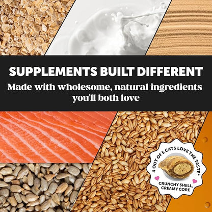 Cat Multivitamin Chews - Cat Treats for Health + Immune, Joint Support, Skin & Coat, and Digestion - Omega 3s, Lysine & Probiotics for Cats, Vitamins for Cats - Chicken (90-Day Supply)