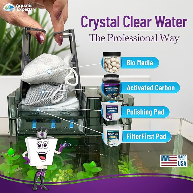 Aquatic Experts Aquarium Polishing Filter Pad, Water Polishing Pad for Aquarium Filters, Filter Floss for Fish Tank Filters, (200 Micron, 24" x 36" - 2 Pack)