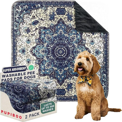 Washable Pee Pads for Dogs - Super Absorbent Reusable Puppy Training Pads - 100% Waterproof, Leak-Proof & Non-Slip Whelping Pads for Pet Housebreaking
