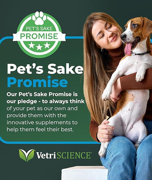 VETRISCIENCE Veterinary Strength Calm & Confident Chews - Stress Supplement for Pets - Supports Brain Function for Cats & Dogs - with L-Theanine, Thiamine & More - 60 Count