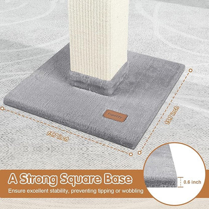 Cat Scratching Post 33 inch for Indoor Cats, High Cat Scratch Post Grey, Cat Tree for Full-Body Stretching, Protect Your Furniture