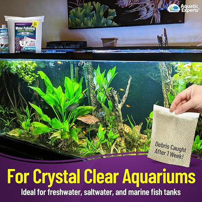 Aquatic Experts Aquarium Polishing Filter Pad, Water Polishing Pad for Aquarium Filters, Filter Floss for Fish Tank Filters, (200 Micron, 24" x 36" - 2 Pack)