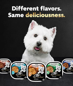 Cesar Home Delights Adult Wet Dog Food, Slow Cooked Chicken & Vegetables Dinner and Beef Stew Variety Pack, 3.5 oz. (12 Count, Pack of 2)