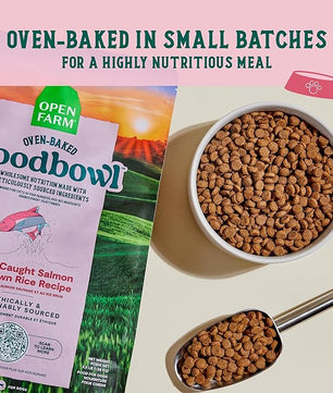 Open Farm Goodbowl, Oven-Baked Small Batch Dry Dog Food - Wild Caught Salmon & Brown Rice Recipe, Includes Non-GMO Produce & Grains, 22lb Bag (352oz Bag)