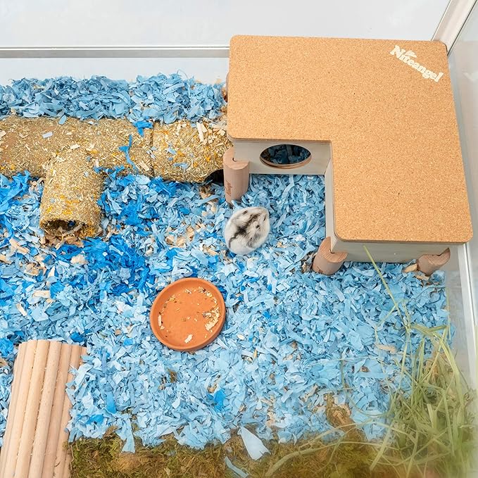 Niteangel Multi-Chamber Hamster House Maze: - Multi-Room Hideouts & Tunnel Exploring Toys for Hamster Gerbils Mice Lemmings (3-Room Small)