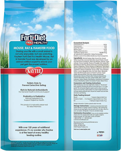 Kaytee Forti-Diet Pro Health Pet Mouse, Rat, and Hamster Food, 5 Pound