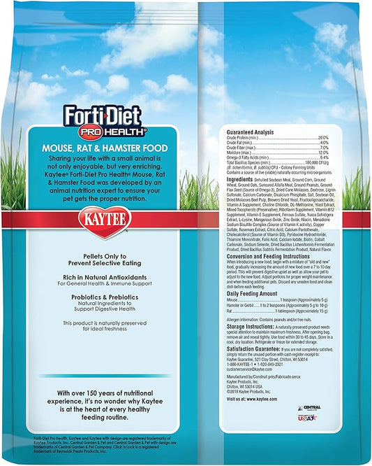 Kaytee Forti-Diet Pro Health Pet Mouse, Rat, and Hamster Food, 5 Pound