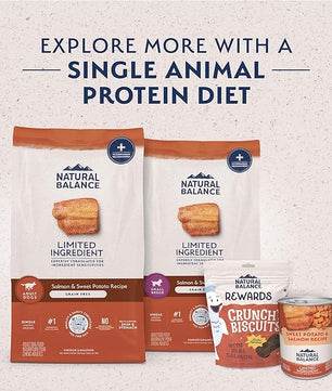 Natural Balance Limited Ingredient Adult Grain-Free Dry Dog Food, Salmon & Sweet Potato Recipe, 12 Pound (Pack of 1)
