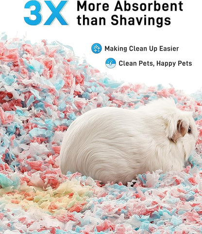 BUCATSTATE Hamster Bedding 50L, 99% Dust-Free Guinea Pig Bedding Odor Control Paper Bedding, Cozy Small Animal Bedding for Rabbit Rat Syrian Dwarf Hamsters Gerbils (Confetti)