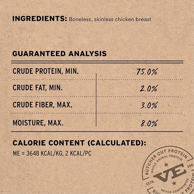 Vital Essentials Chicken Breast Dog Treats, 3.75 oz | Freeze-Dried Raw | Single Ingredient | Premium Quality High Protein Training Treats | Grain Free, Gluten Free, Filler Free