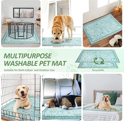 Washable Pee Pads for Dogs, 2Pack Reusable Puppy Pads Dog Potty Training Pads, Flower Waterproof Dog Pee Pads Mat , Whelping Pad, Non-Slip Protects Against Urine Leakage,36"x 36"