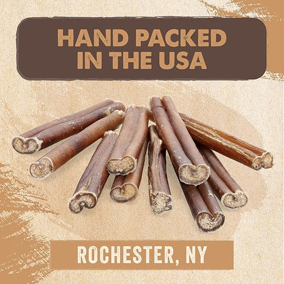 Mighty Paw Naturals Bully Sticks for Small & Medium Dogs - Grass Fed Beef Chews. Bully Sticks for Large Dogs. Lower Odor Stick Treat. Single Ingredient (6" - 5 Pack)