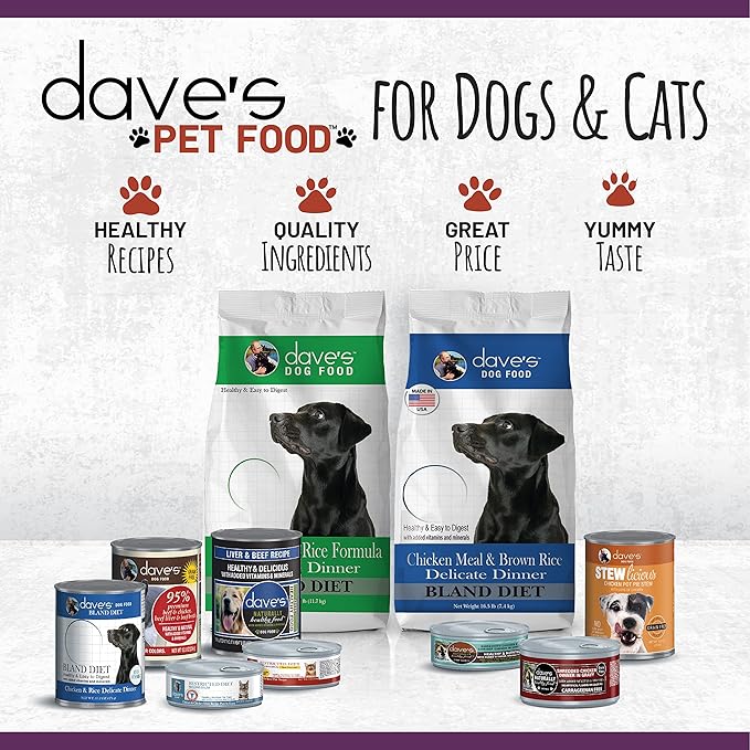 Dave's Pet Food Grain Free Wet Dog Food (95% Beef & Beef Liver), Made in USA Single-Source Protein, Limited Ingredients Added Vitamins & Minerals, 12.5 oz Cans (12 Pack)