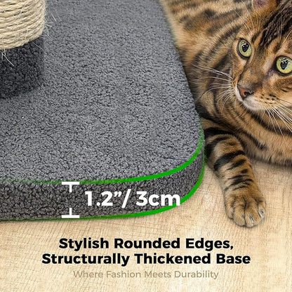 TINYBEAST 34.7" Tall Cat Scratching Post, 3 in 1 Sisal Cat Scratcher, Heavy Duty 4.3" Diameter Cat Tree with Hanging Bell Ball Toy and Reinforced Stable Base for Indoor Adult Cats & Kittens(Grey)
