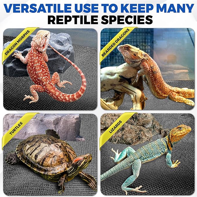 [Premium] 24"x60" Reptile Substrate Mat with 4 PCS Rug Gripper, Extra Thick & Ultra Comfortable,Non-slip, Reptile Tank Accessories for Bearded Dragon, Leopard Gecko,Lizard (not including tank)