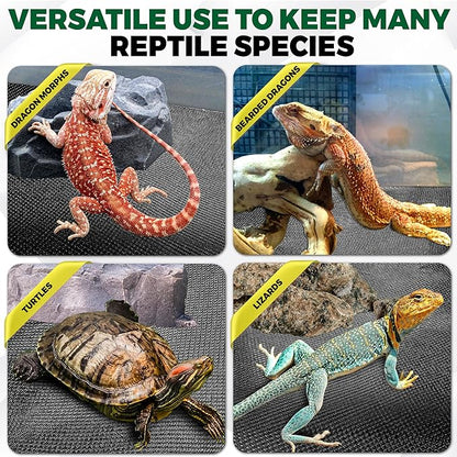[Premium] 20’’x40” Reptile Substrate Mat with 4 PCS Rug Gripper, Extra Thick & Ultra Comfortable,Non-Slip, Reptile Tank Accessories for Bearded Dragon, Leopard Gecko (not Including Tank)