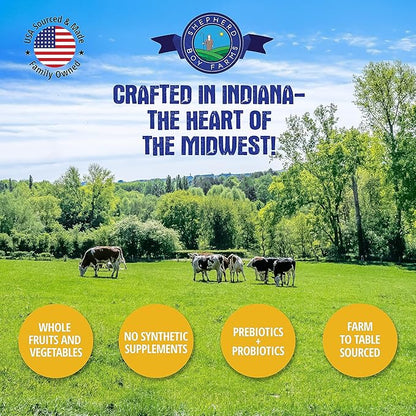 Freeze Dried Raw Dog Food, Chicken Recipe, All Natural, No Synthetics, Made in USA with Goat's Milk & Organic Produce, High Protein, Complete Meal (14oz)
